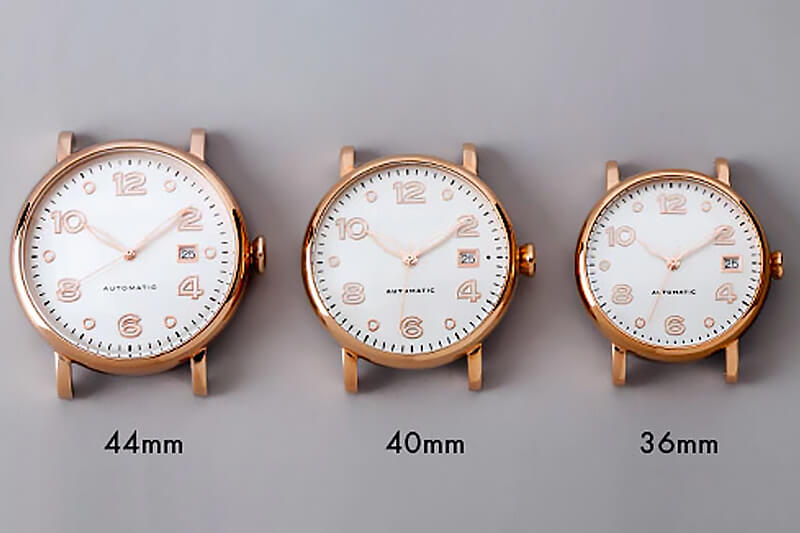 اندازه استاندارد ساعت مردانه و زنانه
