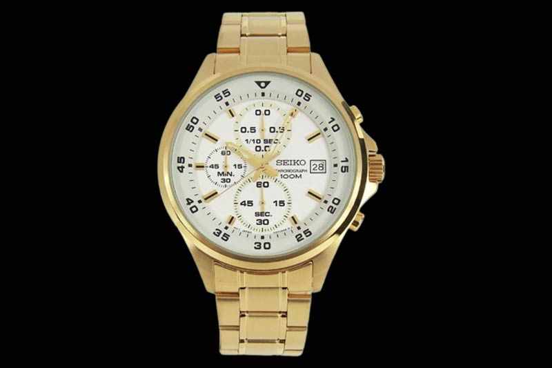 ساعت طلایی رنگ برند سیکو مناسب مردان زیر مجموعه Chronograph مدل SKS632P1